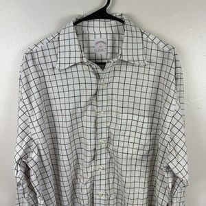Brooks Brothers White Men’s Adult Large Long Sleeve Shirt Casual Non-Iron